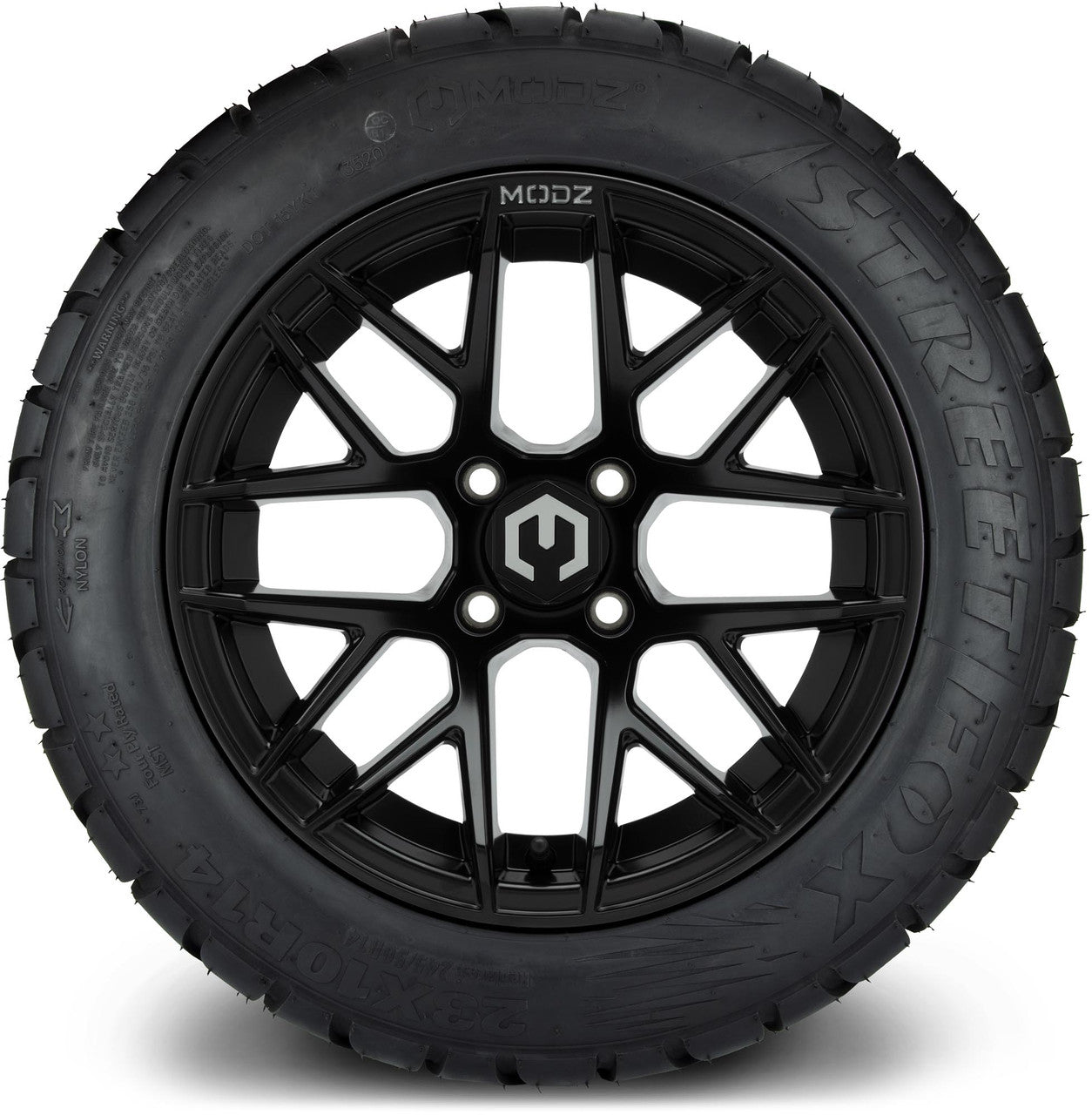 MODZ® 14" Matrix Matte Black - Lifted Tires and Wheels Combo