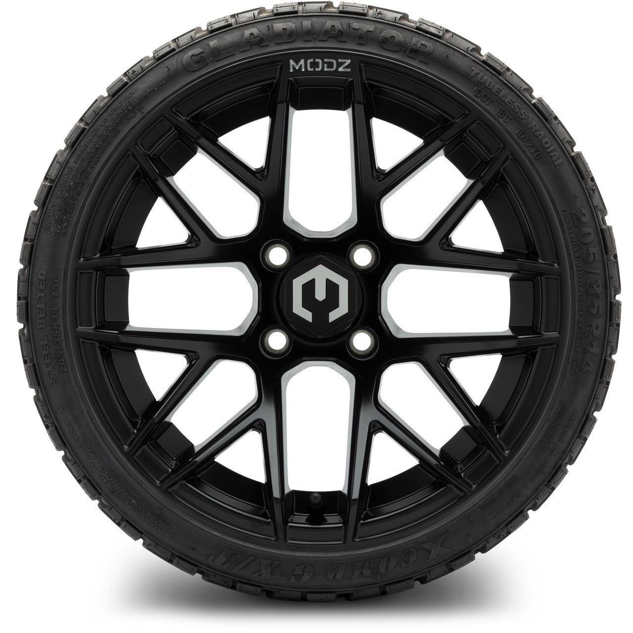 MODZ® 14" Matrix Matte Black - LowPro Street Tire and Wheels Combo