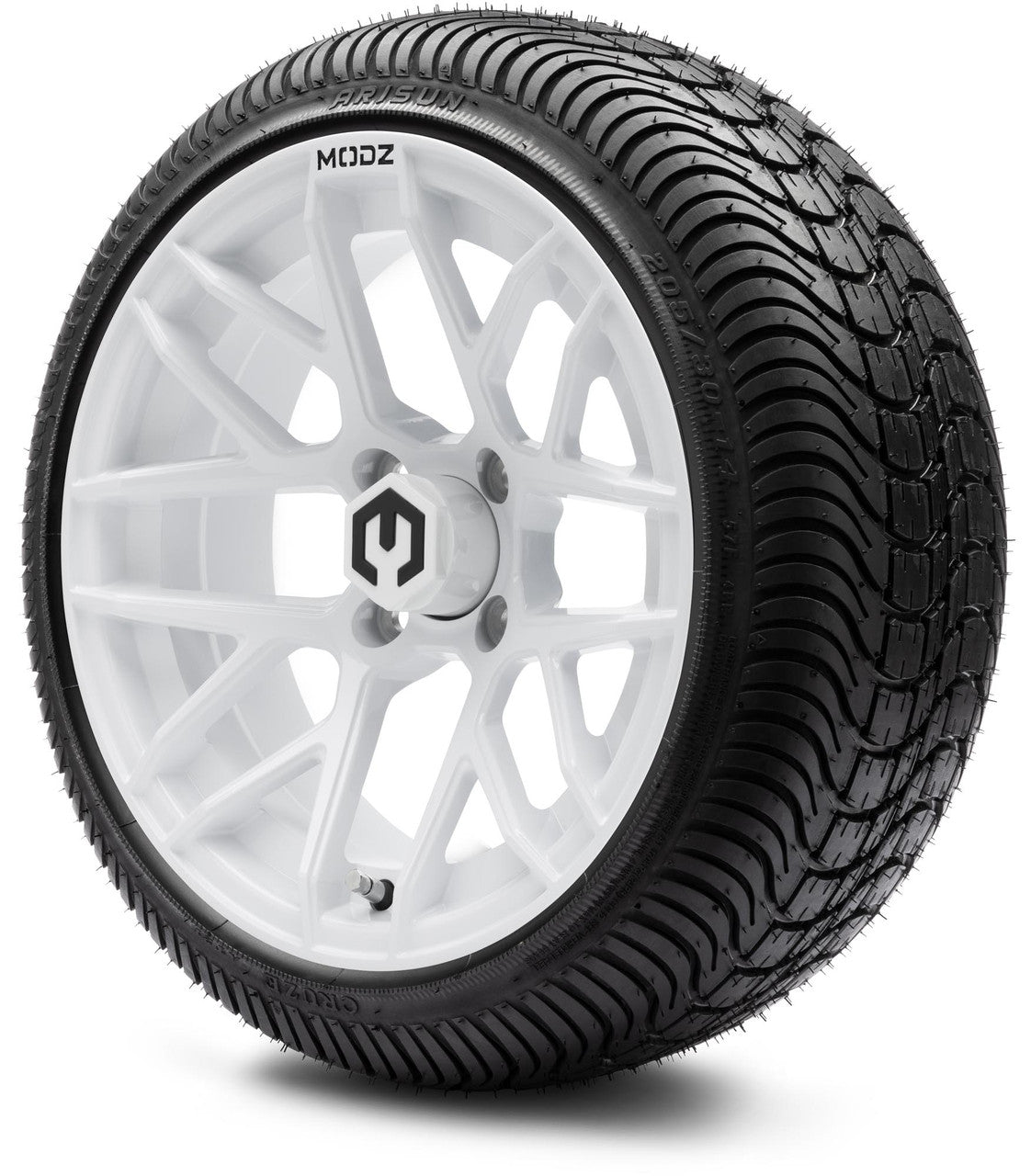 MODZ® 14" Matrix Glossy White - LowPro Street Tire and Wheels Combo