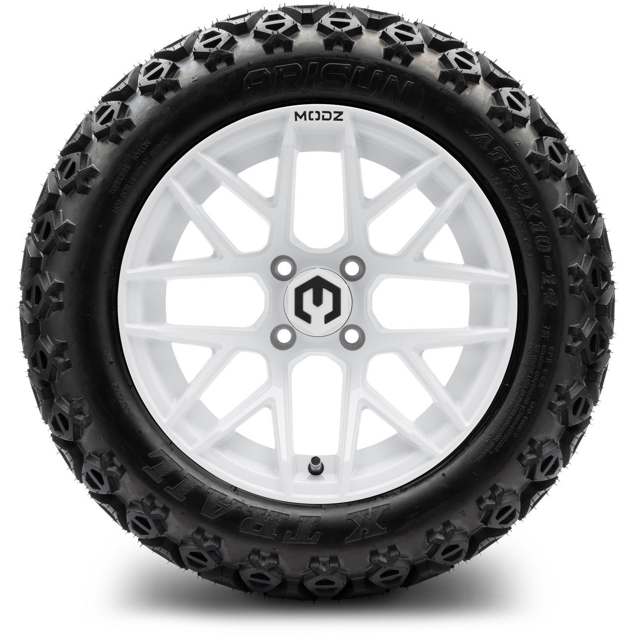 MODZ® 14" Matrix Glossy White - Lifted Tires and Wheels Combo