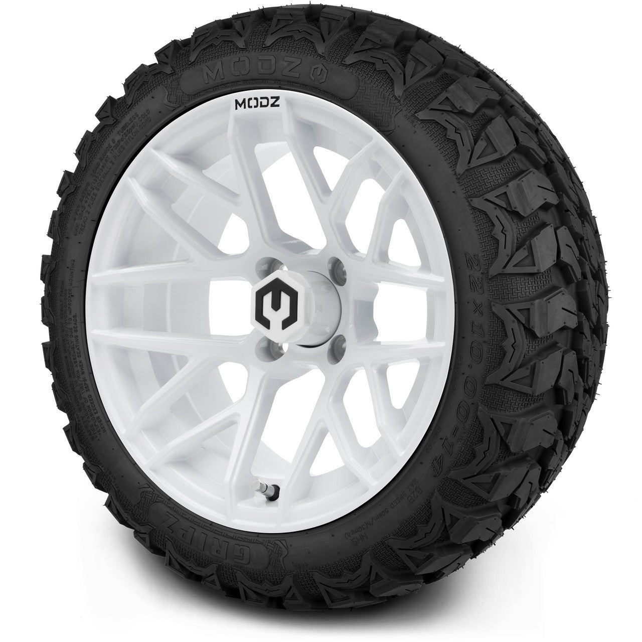 MODZ® 14" Matrix Glossy White - Lifted Tires and Wheels Combo