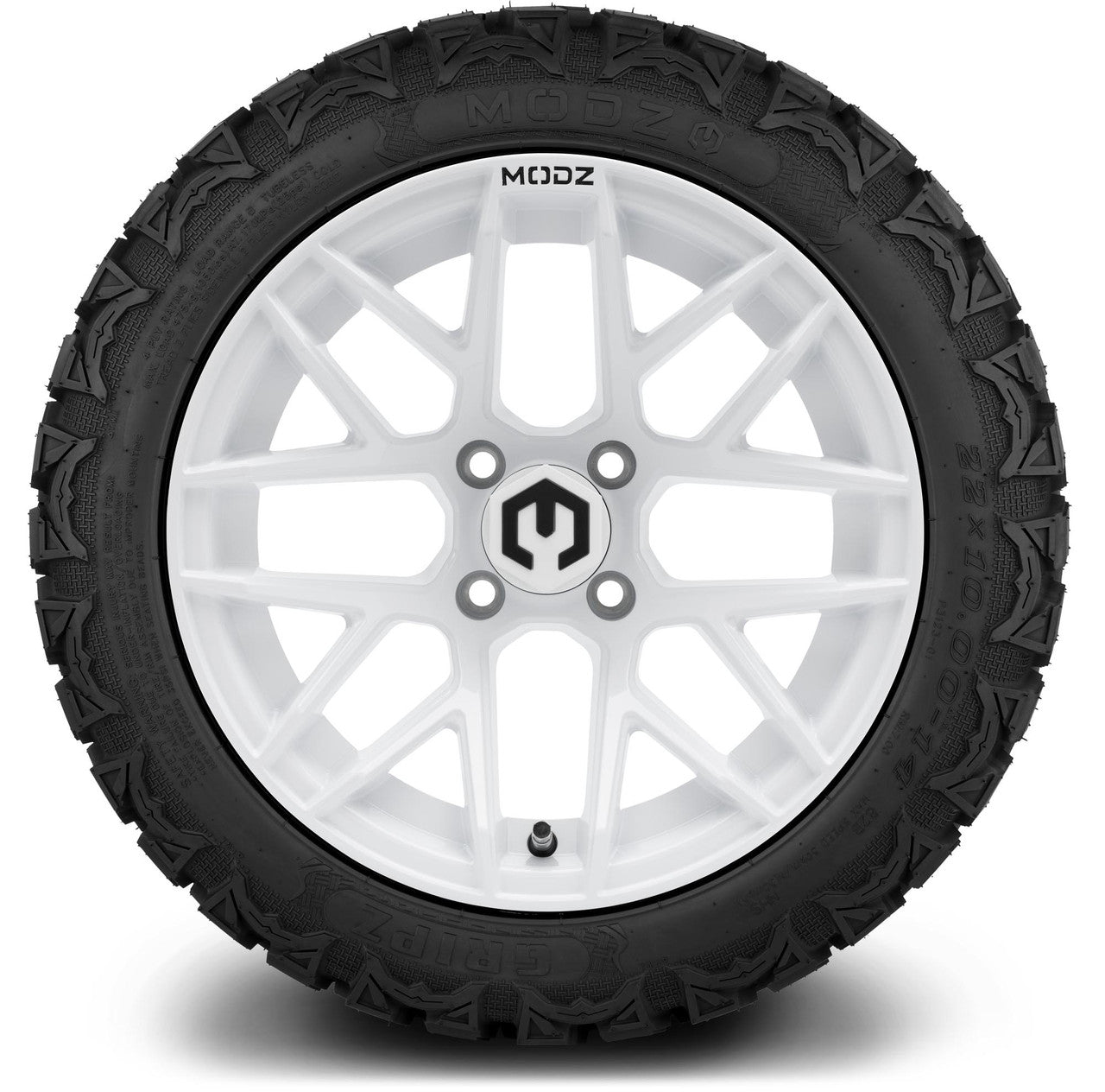 MODZ® 14" Matrix Glossy White - Lifted Tires and Wheels Combo