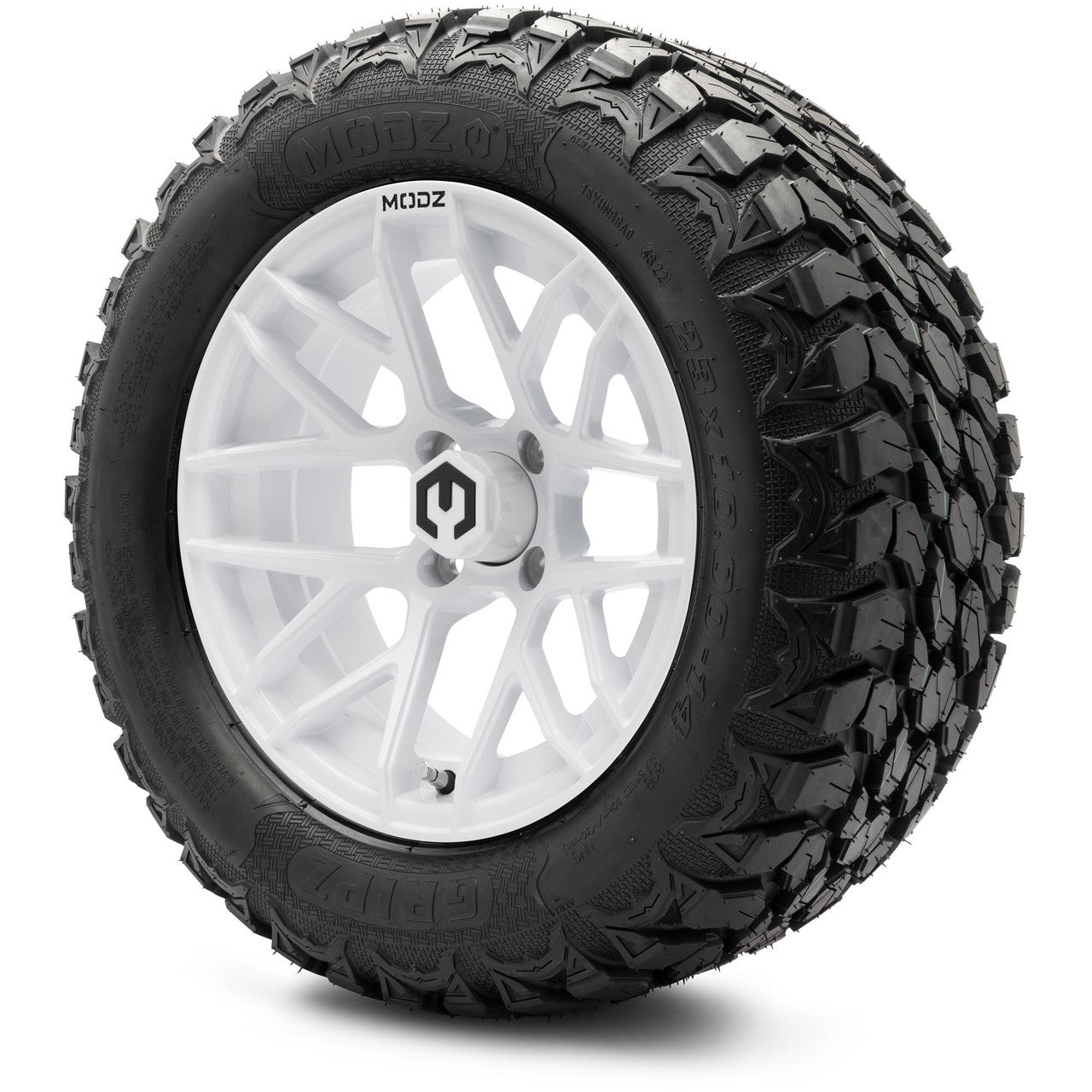MODZ® 14" Matrix Glossy White - Lifted Tires and Wheels Combo