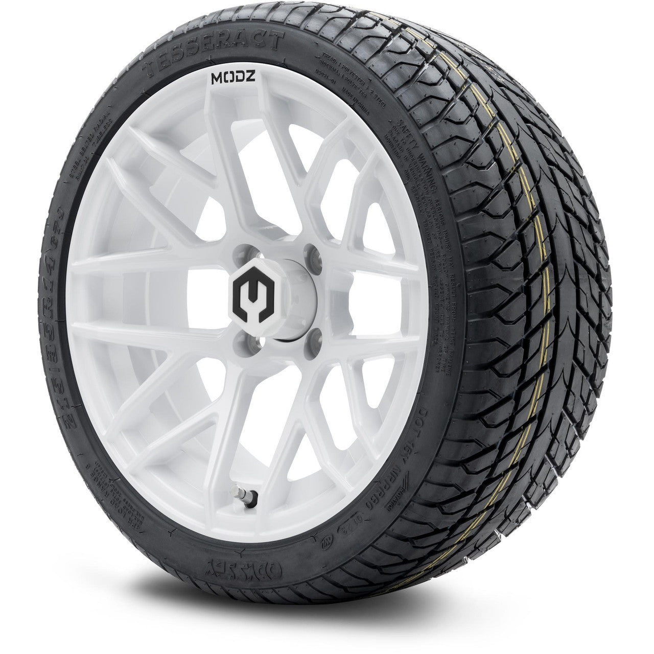 MODZ® 14" Matrix Glossy White - LowPro Street Tire and Wheels Combo