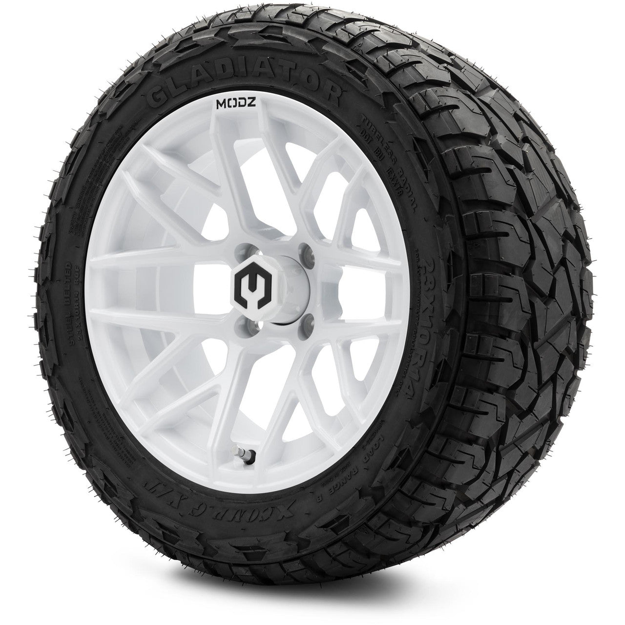 MODZ® 14" Matrix Glossy White - Lifted Tires and Wheels Combo
