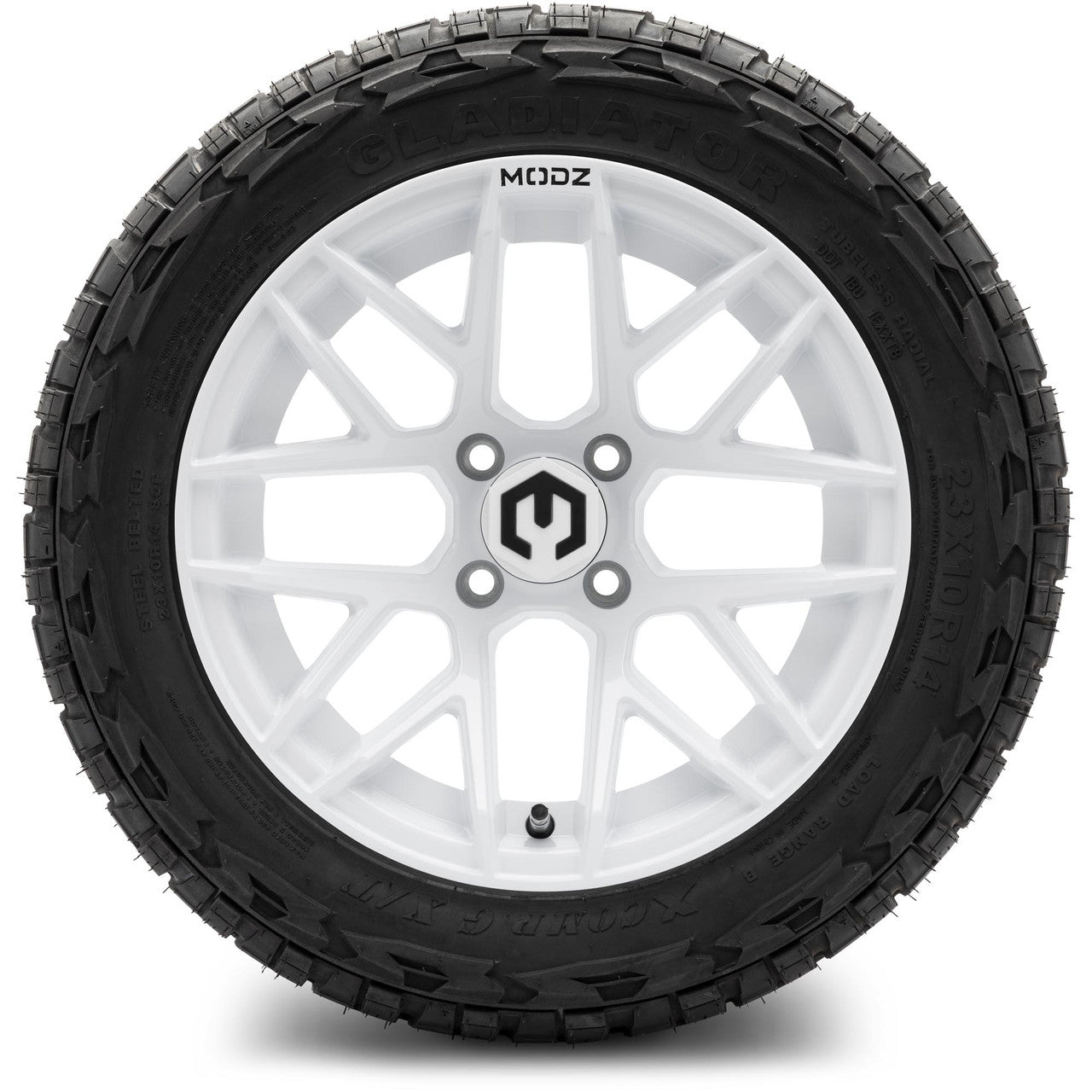 MODZ® 14" Matrix Glossy White - Lifted Tires and Wheels Combo