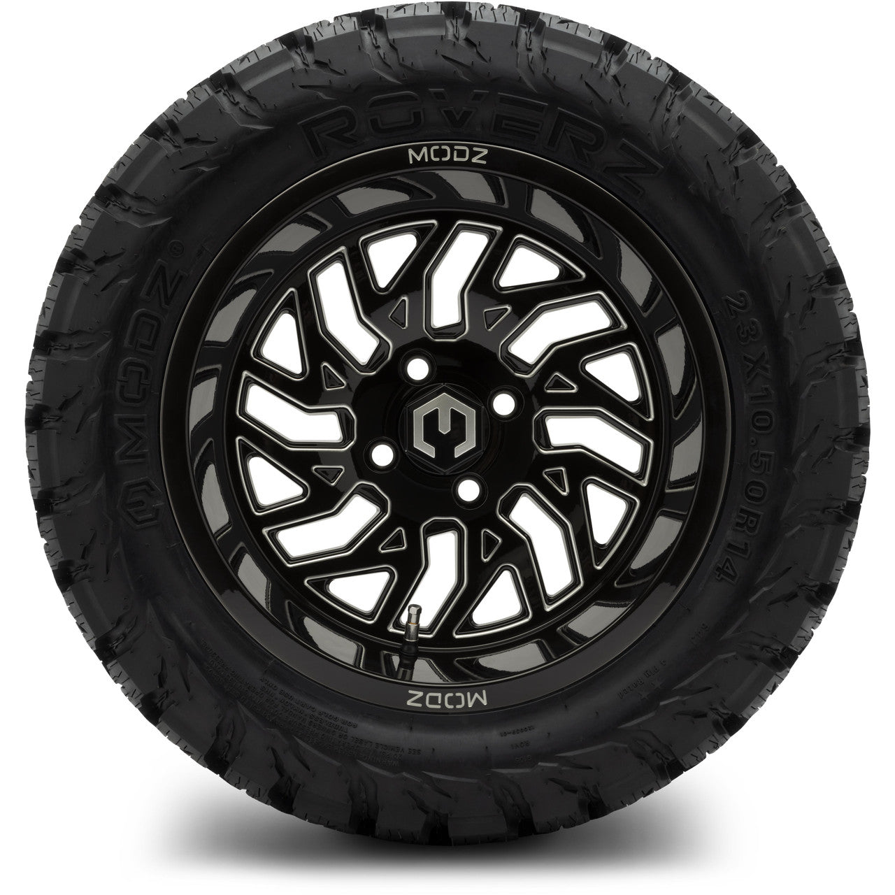 MODZ® 14" Carnage Glossy Black with Ball Mill - Lifted Tires and Wheels Combo