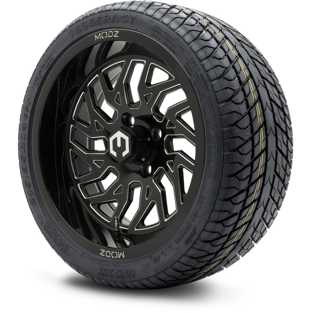 MODZ® 14" Carnage Glossy Black with Ball Mill - LowPro Street Tire and Wheels Combo