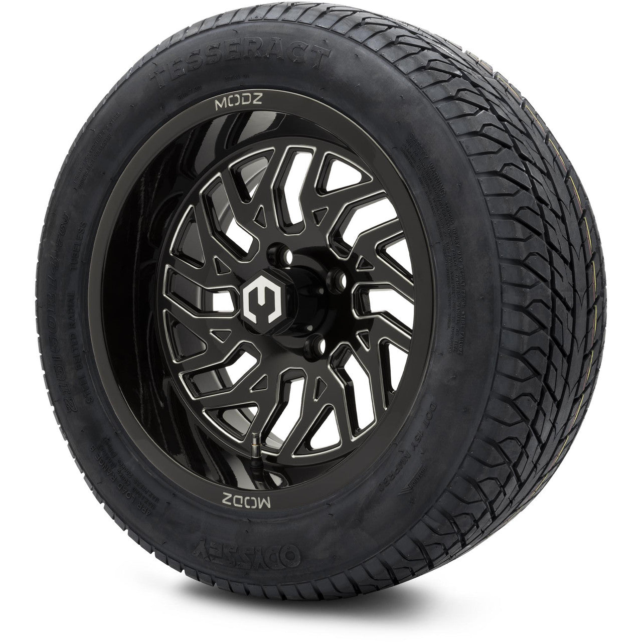 MODZ® 14" Carnage Glossy Black with Ball Mill - Lifted Tires and Wheels Combo