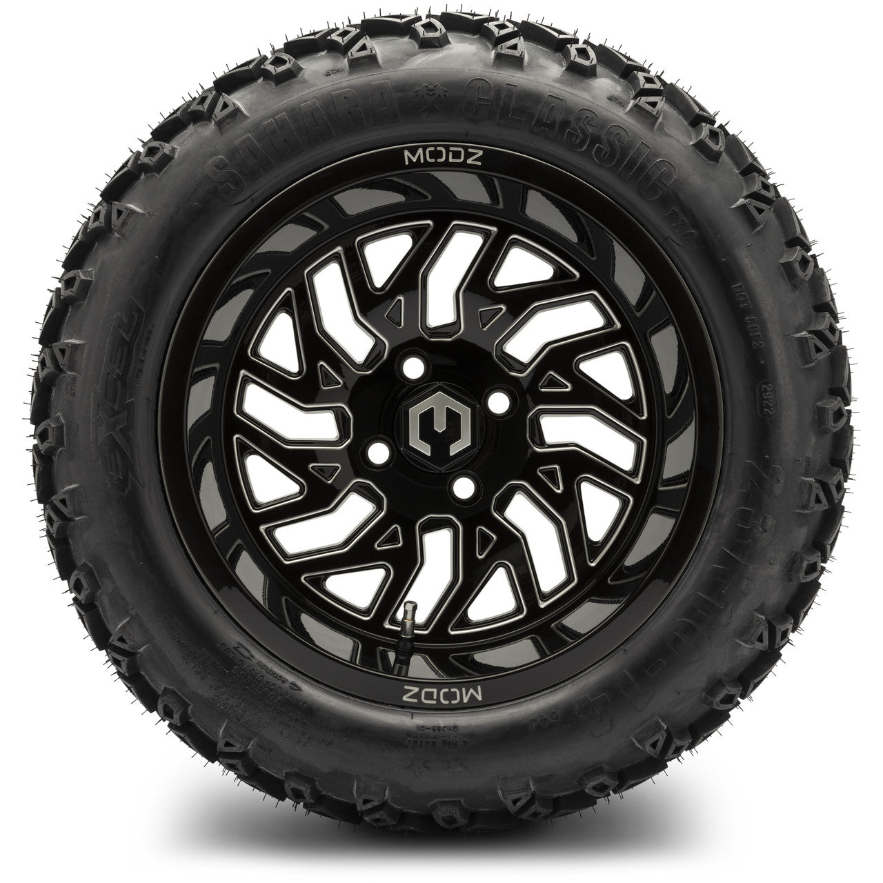 MODZ® 14" Carnage Glossy Black with Ball Mill - Lifted Tires and Wheels Combo