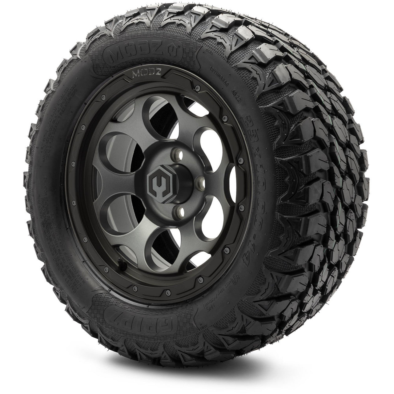 MODZ® 14" Militia Matte Gunmetal - Lifted Tires and Wheels Combo