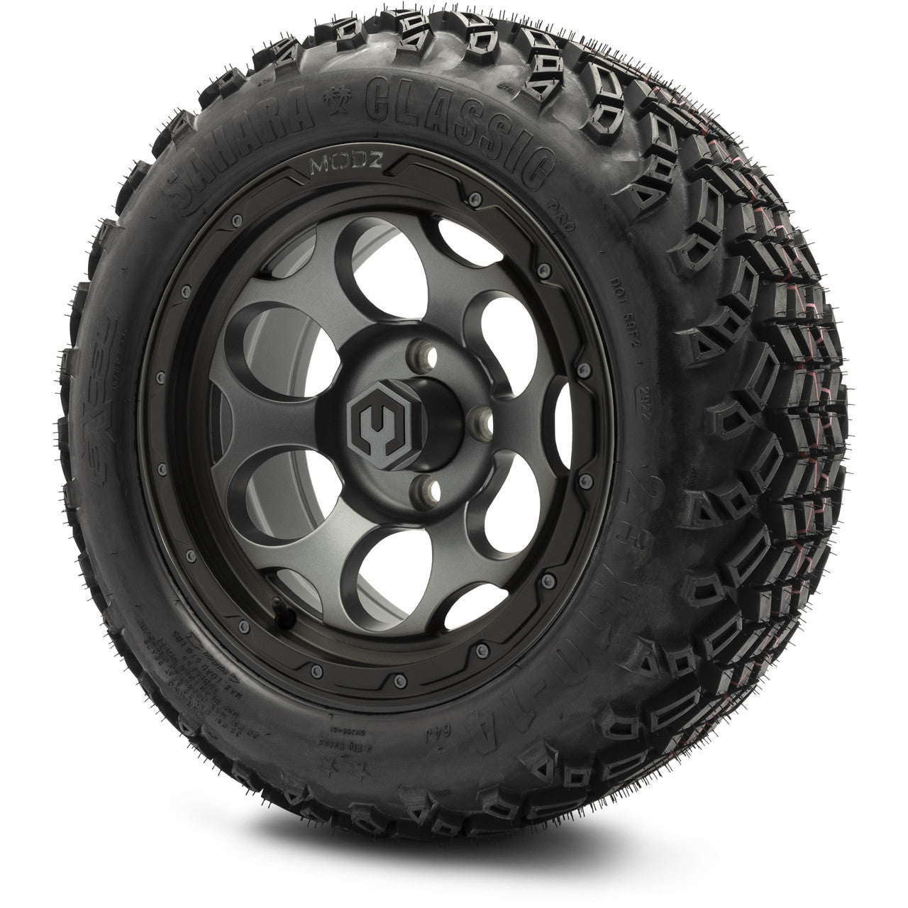 MODZ® 14" Militia Matte Gunmetal - Lifted Tires and Wheels Combo