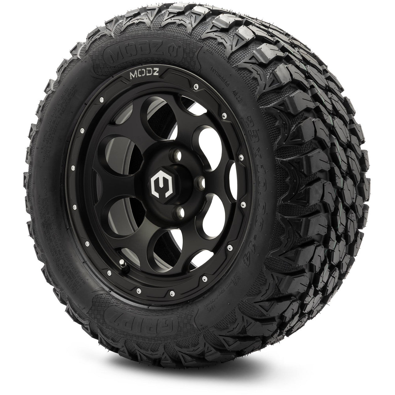 MODZ® 14" Militia Matte Black - Lifted Tires and Wheels Combo