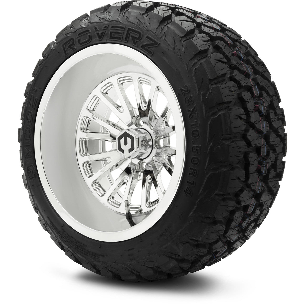 MODZ® 14x10" Assassin Chrome - Lifted Tires and Wheels Combo