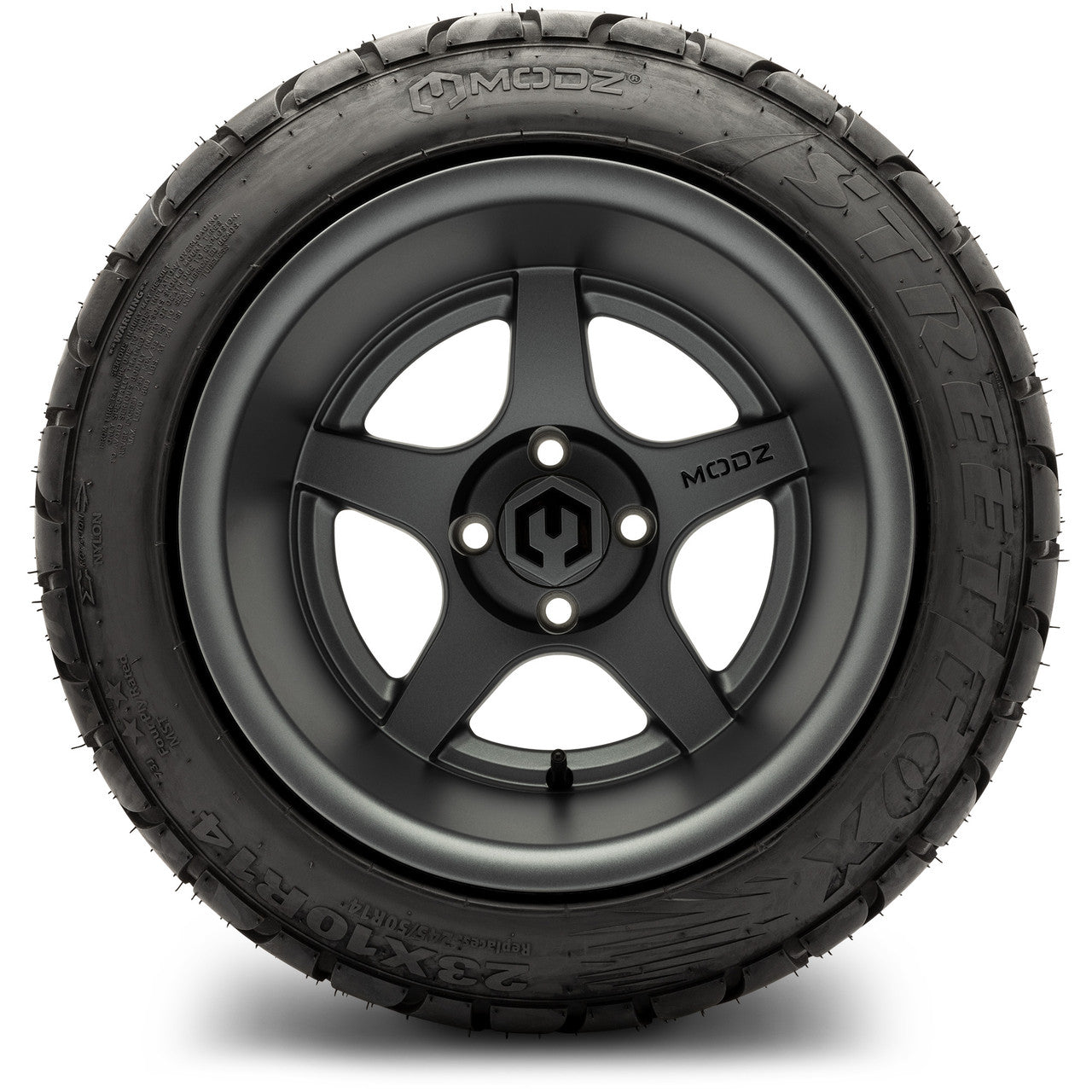 MODZ® 14x10" Maverick Matte Gunmetal - Lifted Tires and Wheels Combo