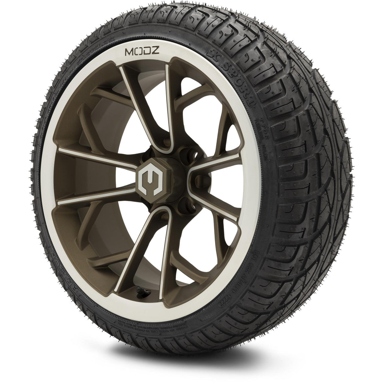 MODZ® 14" Havoc Machined Bronze - LowPro Street Tire and Wheels Combo