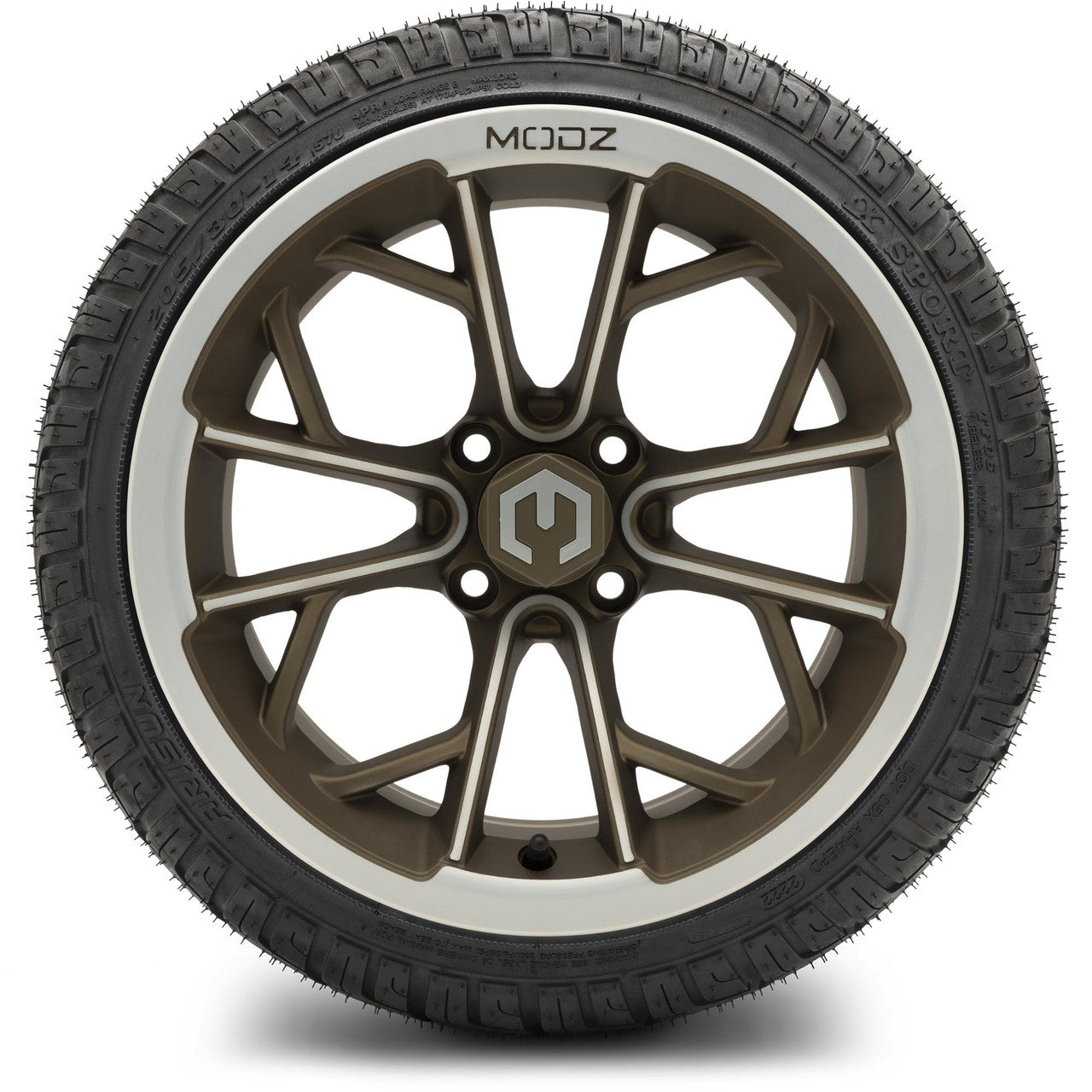 MODZ® 14" Havoc Machined Bronze - LowPro Street Tire and Wheels Combo