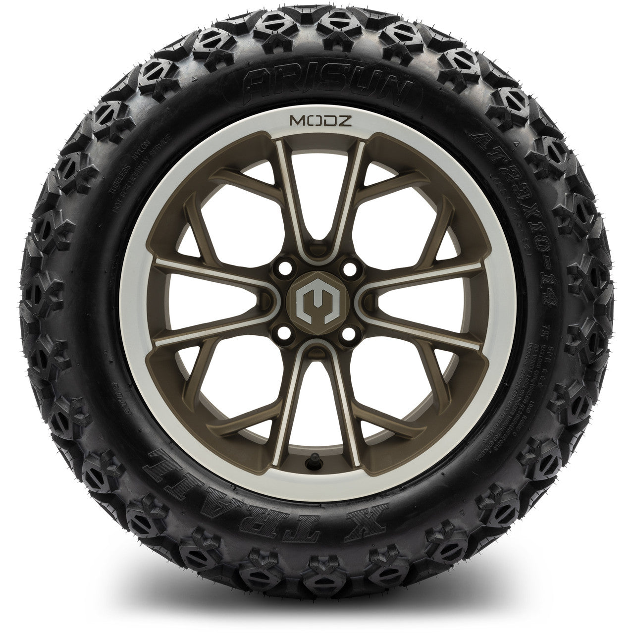 MODZ® 14" Havoc Machined Bronze - Lifted Tires and Wheels Combo