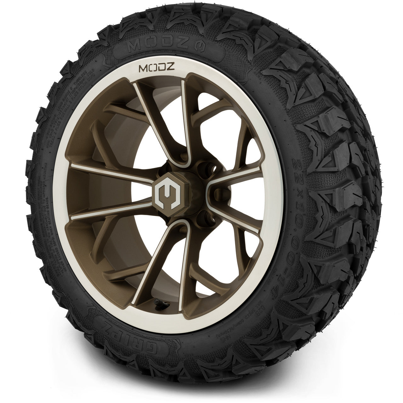 MODZ® 14" Havoc Machined Bronze - Lifted Tires and Wheels Combo