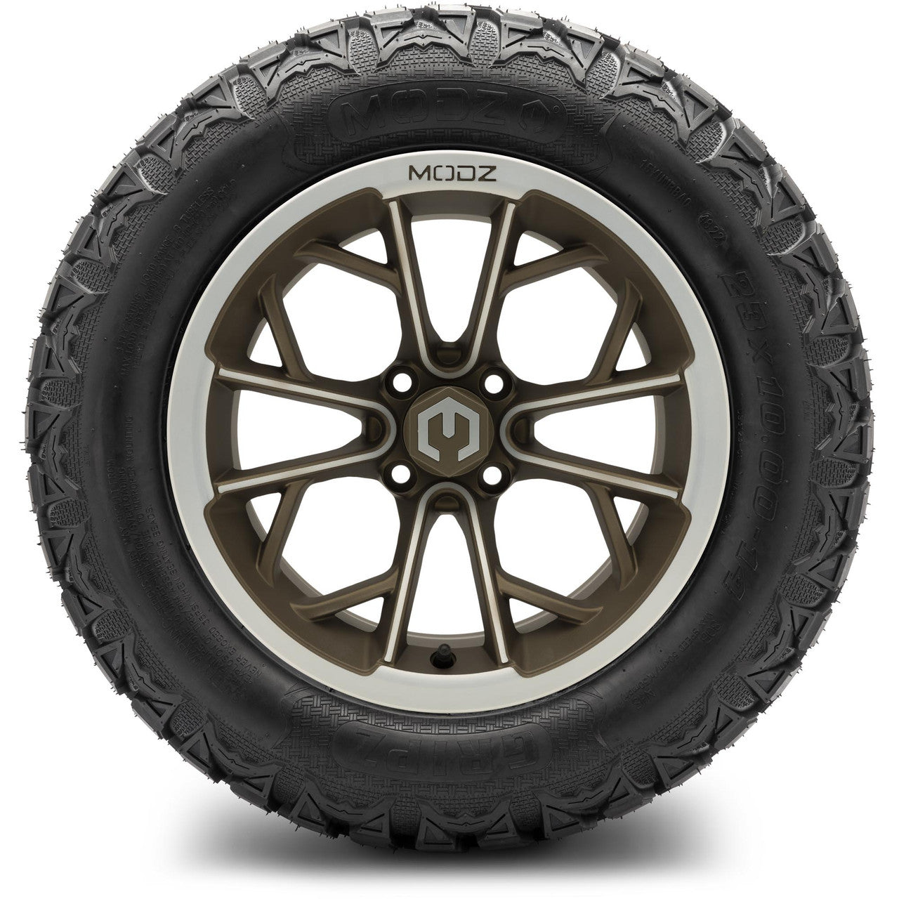MODZ® 14" Havoc Machined Bronze - Lifted Tires and Wheels Combo