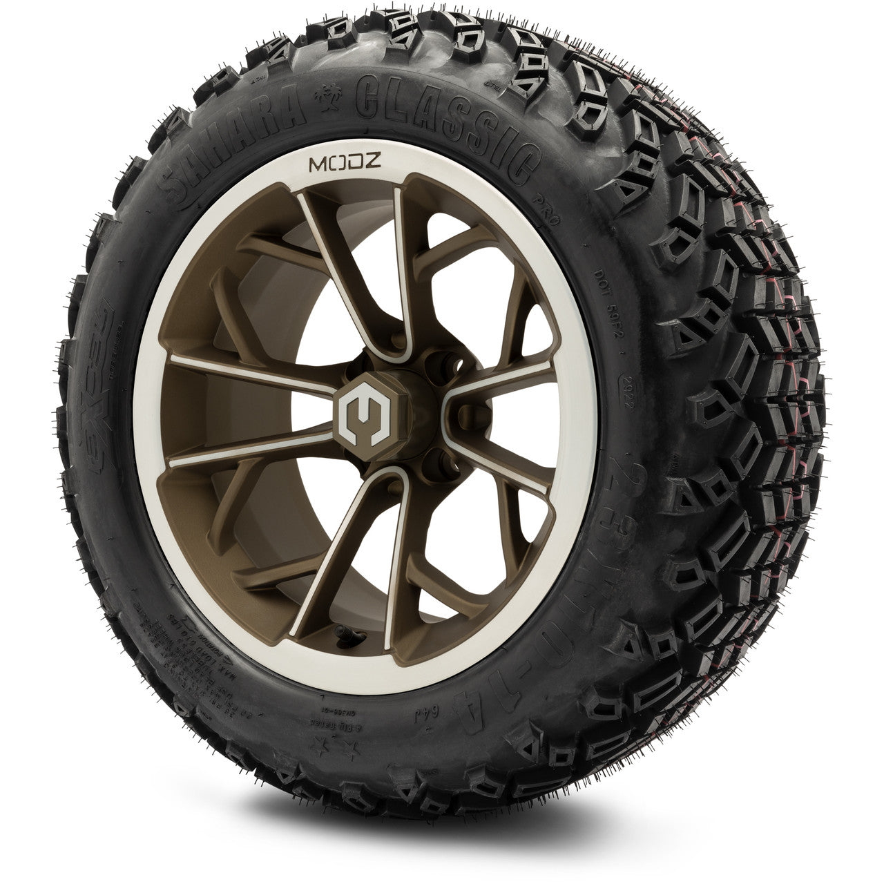 MODZ® 14" Havoc Machined Bronze - Lifted Tires and Wheels Combo