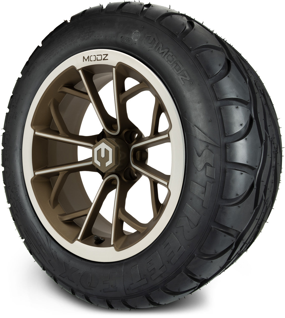 MODZ® 14" Havoc Machined Bronze - Lifted Tires and Wheels Combo