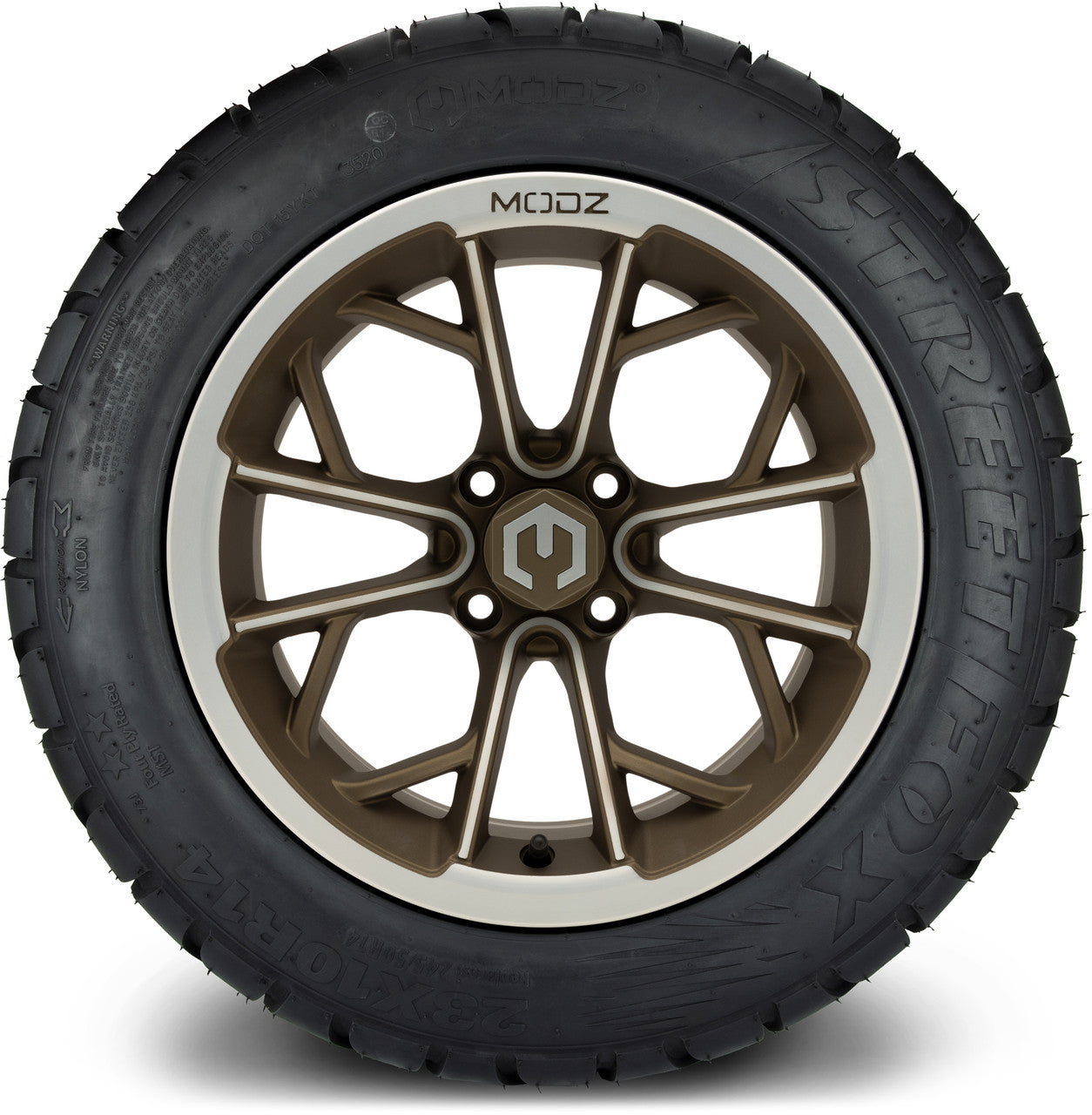 MODZ® 14" Havoc Machined Bronze - Lifted Tires and Wheels Combo