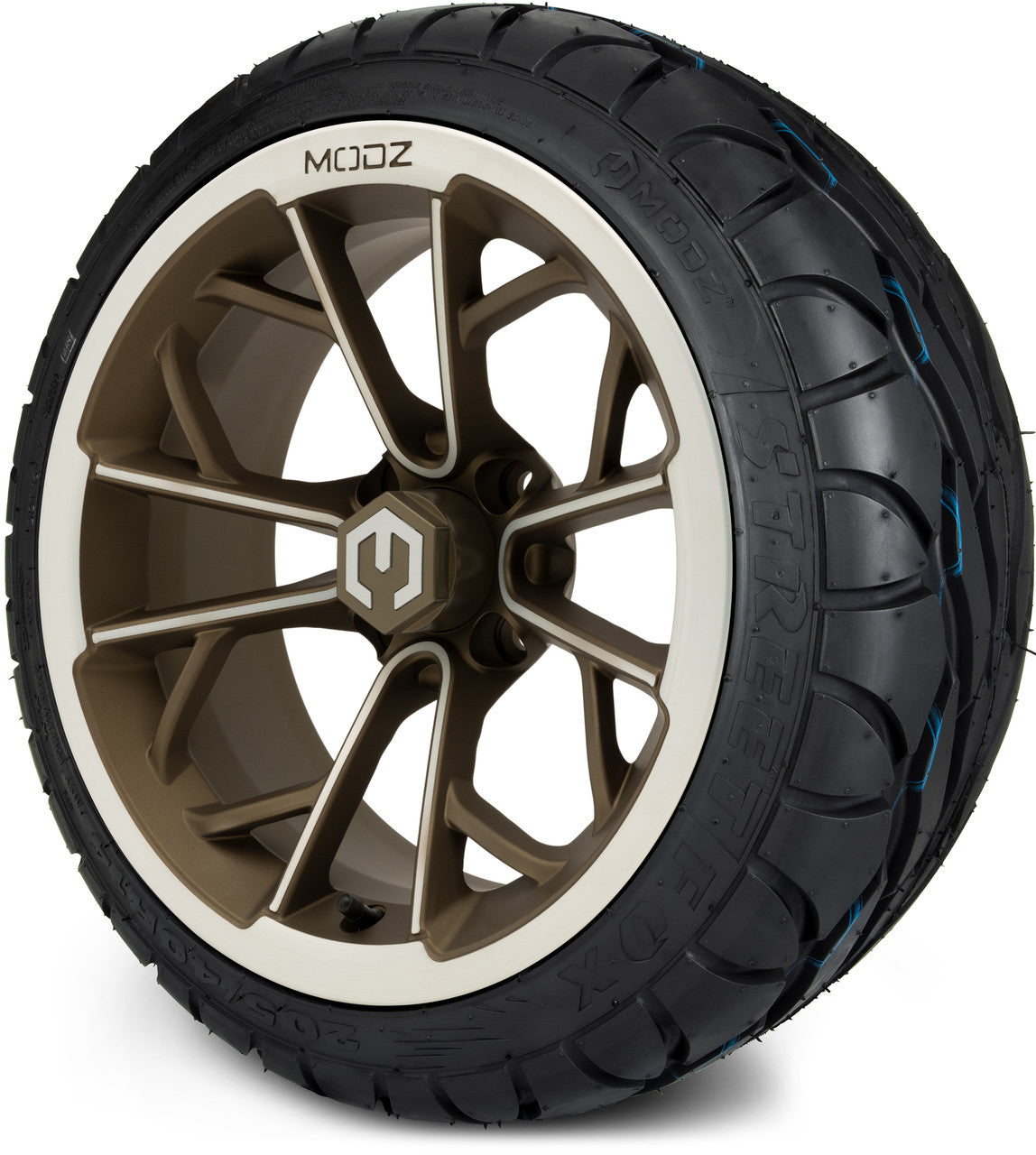 MODZ® 14" Havoc Machined Bronze - LowPro Street Tire and Wheels Combo