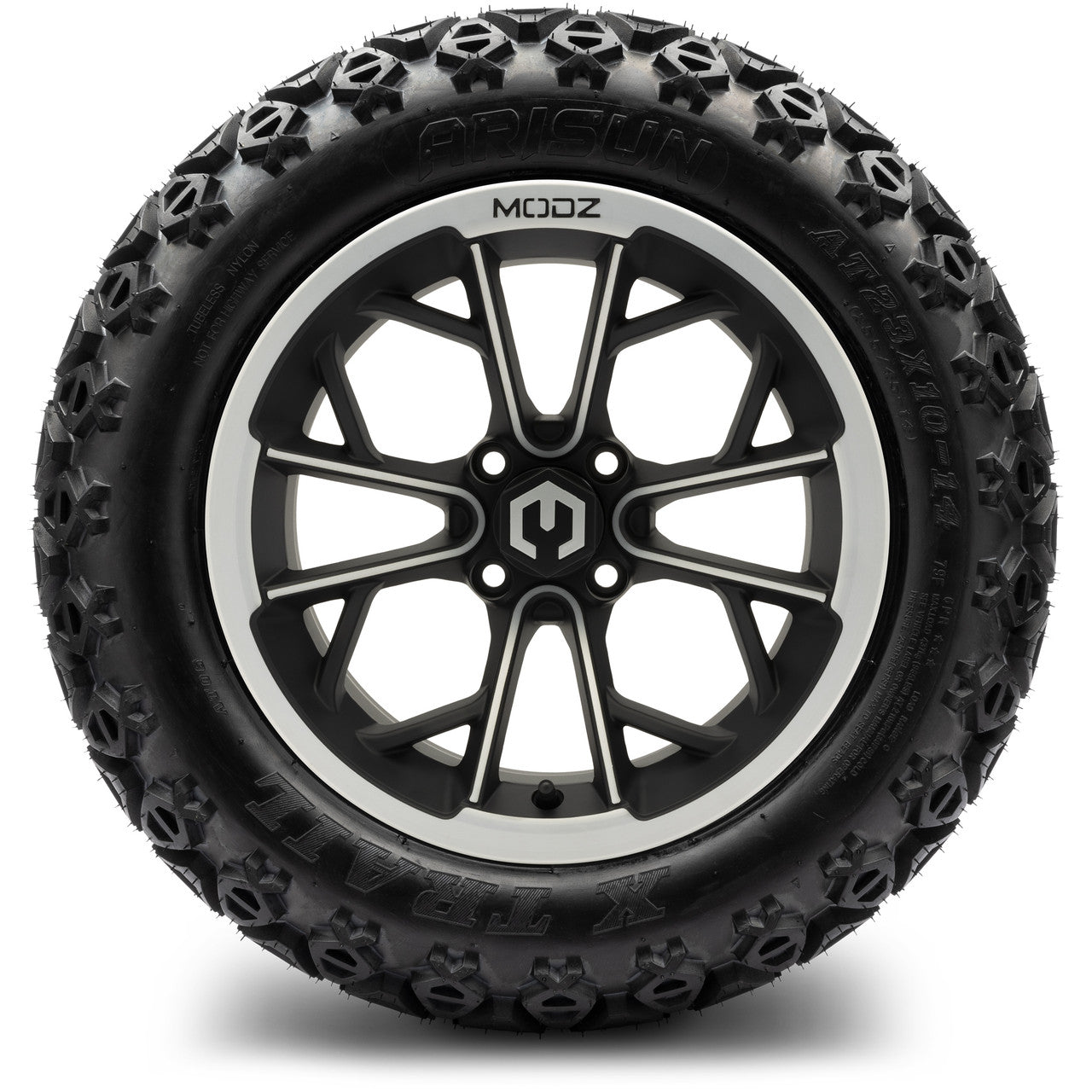 MODZ® 14" Havoc Machined Matte Black - Lifted Tires and Wheels Combo