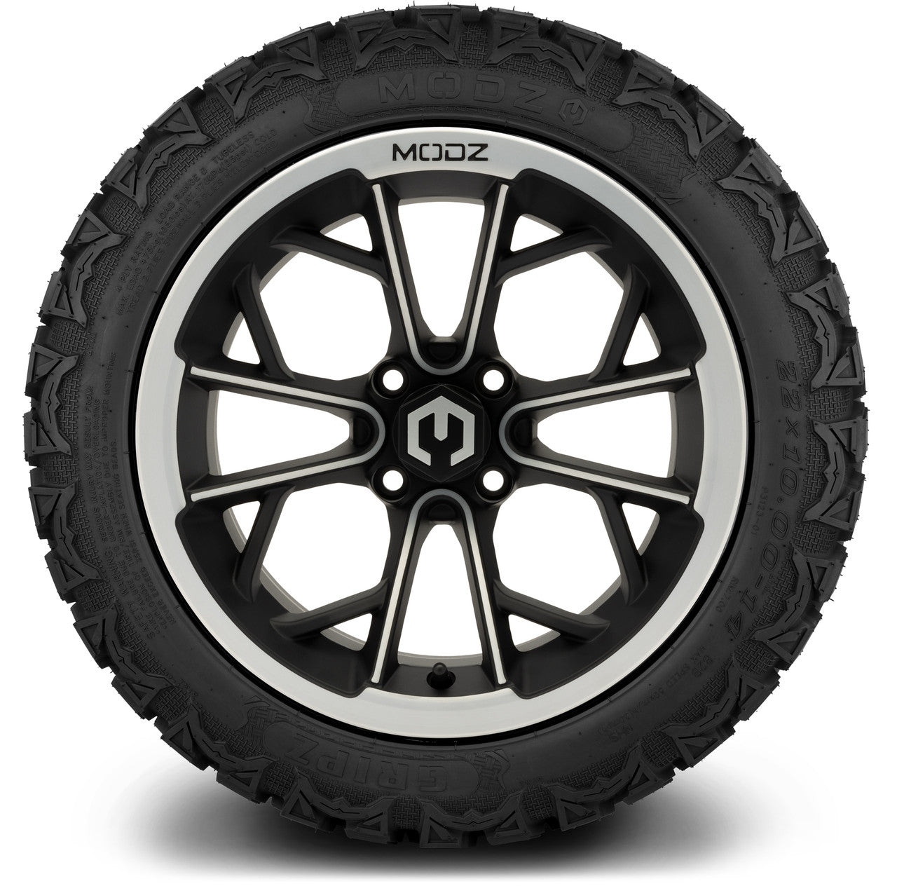 MODZ® 14" Havoc Machined Matte Black - Lifted Tires and Wheels Combo
