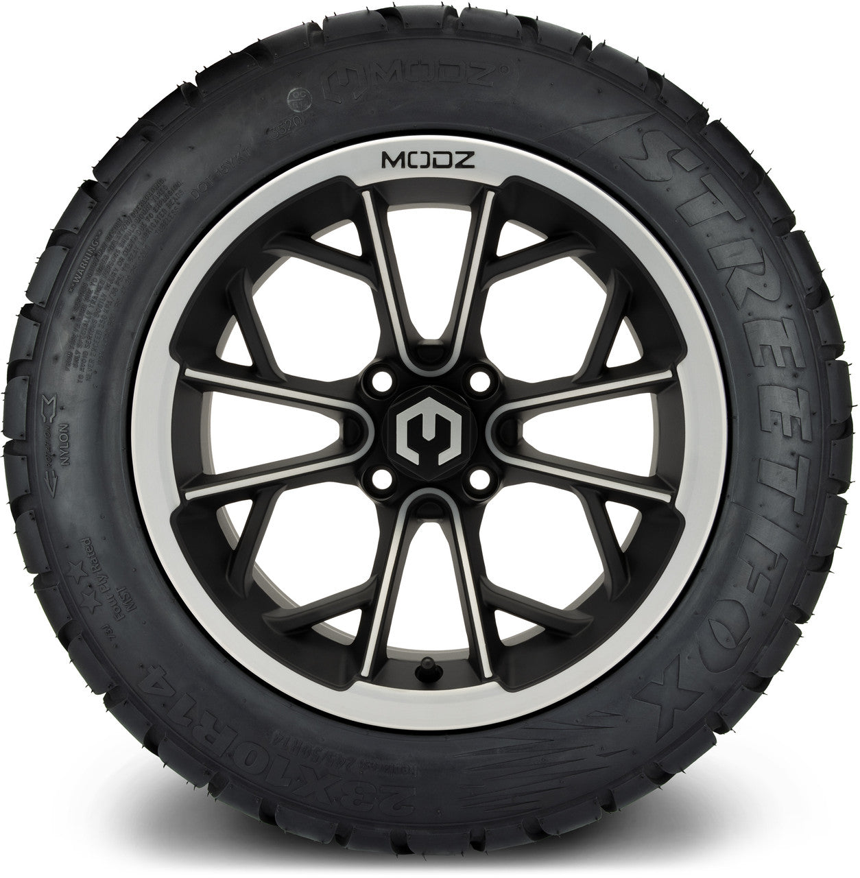 MODZ® 14" Havoc Machined Matte Black - Lifted Tires and Wheels Combo