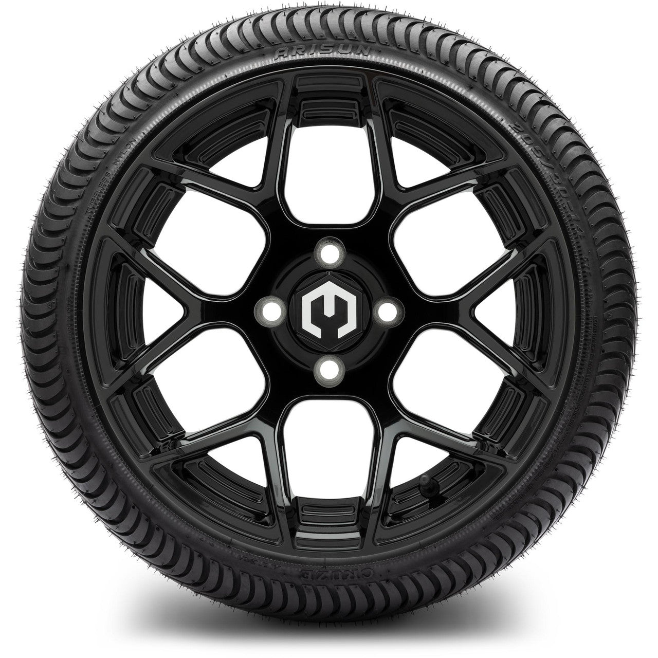 MODZ® 14" Renegade Glossy Black - Low Profile Tires and Wheels Combo
