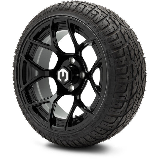 MODZ® 14" Renegade Glossy Black - Low Profile Tires and Wheels Combo