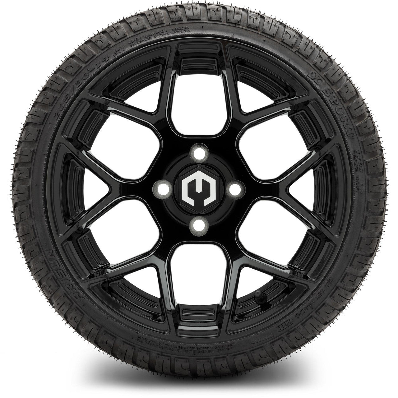 MODZ® 14" Renegade Glossy Black - Low Profile Tires and Wheels Combo