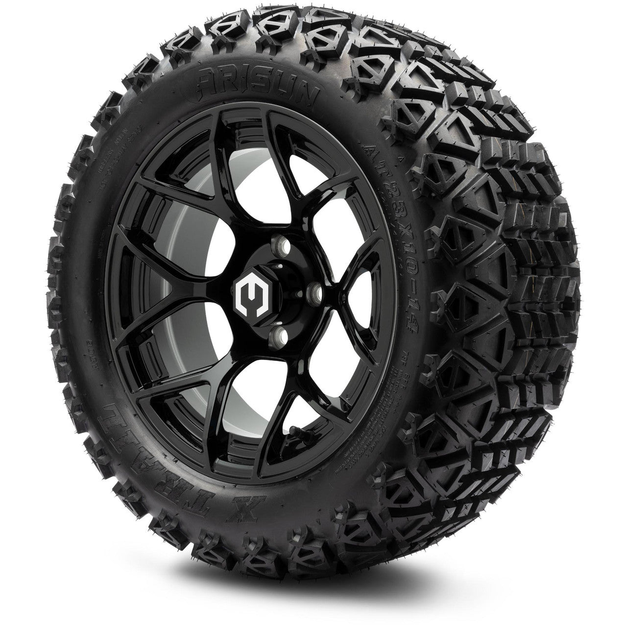 MODZ® 14" Renegade Glossy Black - Lifted Tires and Wheels Combo