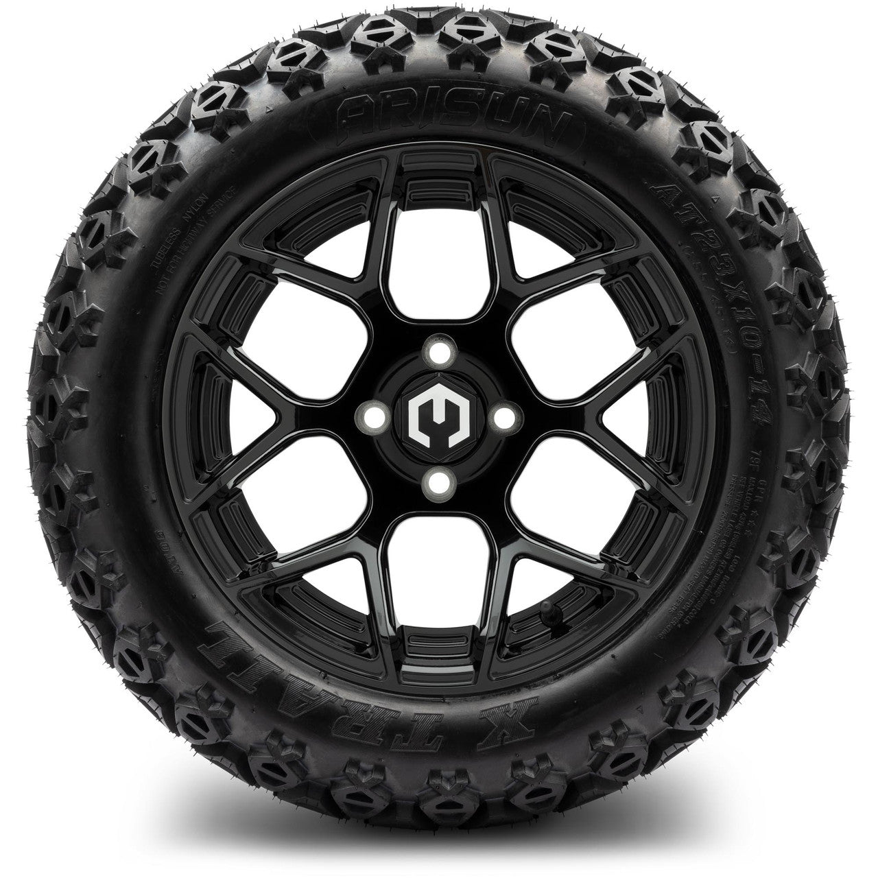 MODZ® 14" Renegade Glossy Black - Lifted Tires and Wheels Combo