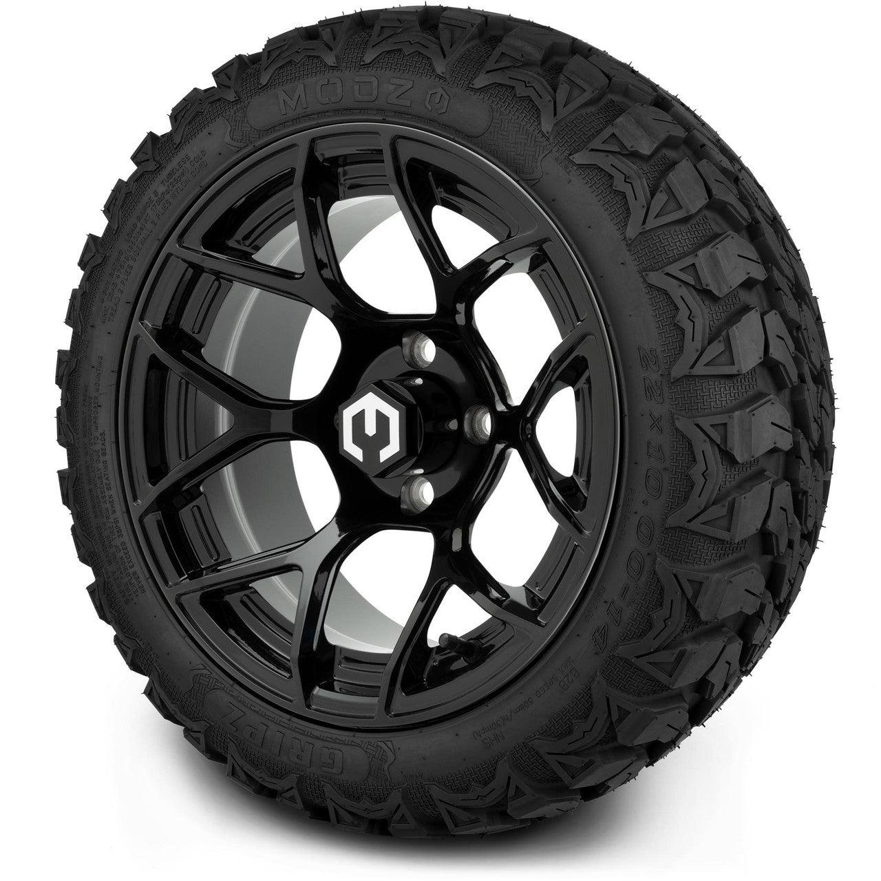 MODZ® 14" Renegade Glossy Black - Lifted Tires and Wheels Combo