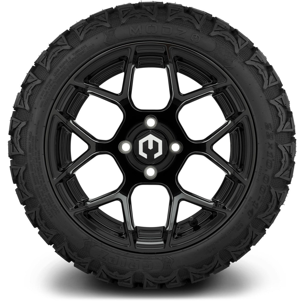 MODZ® 14" Renegade Glossy Black - Lifted Tires and Wheels Combo