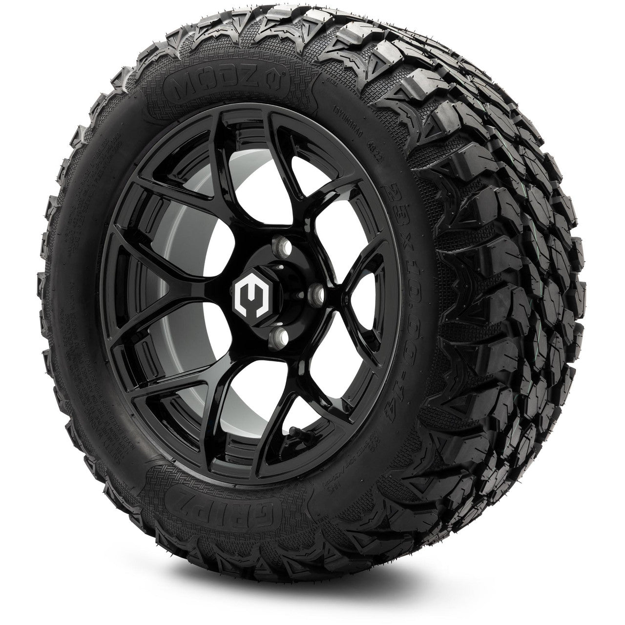 MODZ® 14" Renegade Glossy Black - Lifted Tires and Wheels Combo