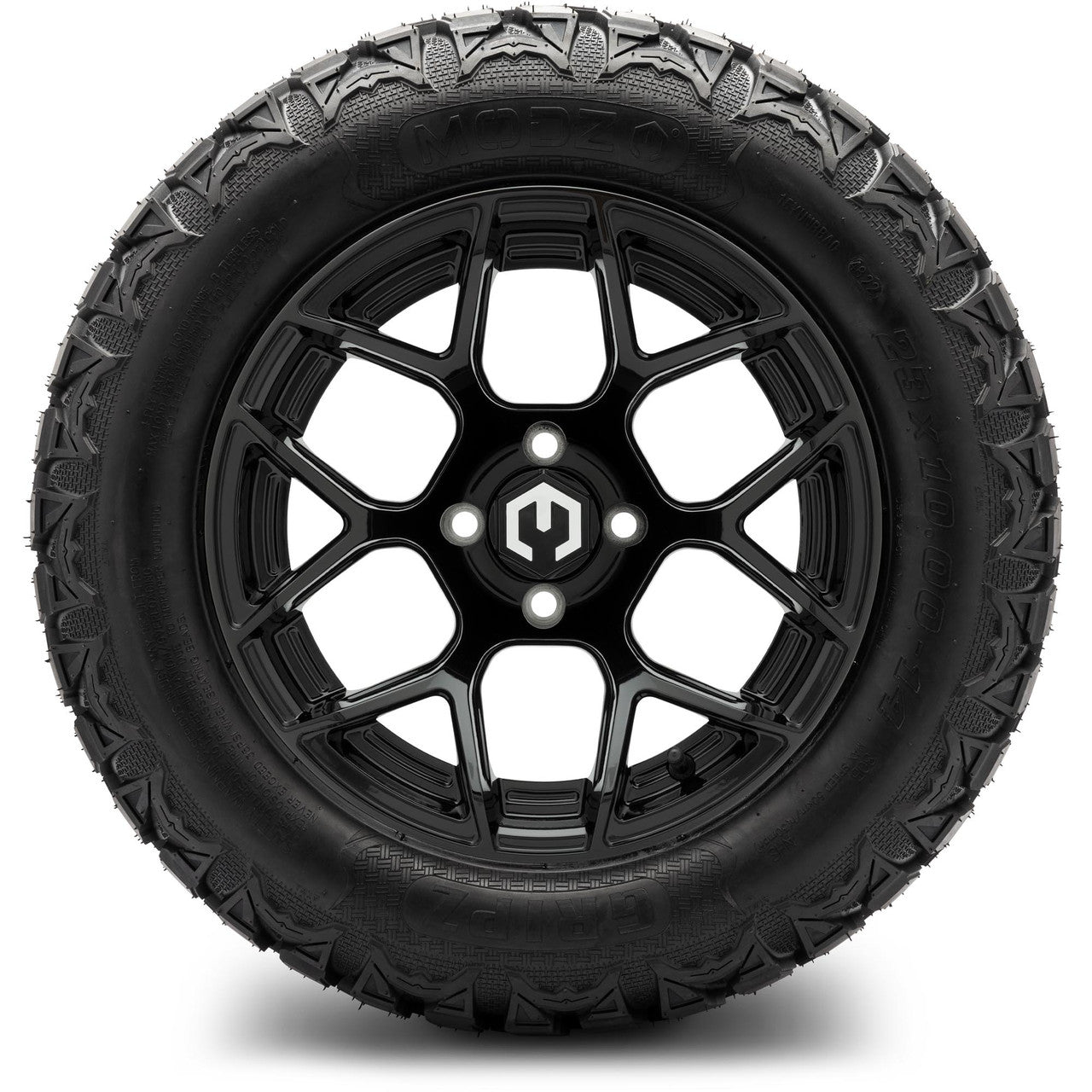 MODZ® 14" Renegade Glossy Black - Lifted Tires and Wheels Combo