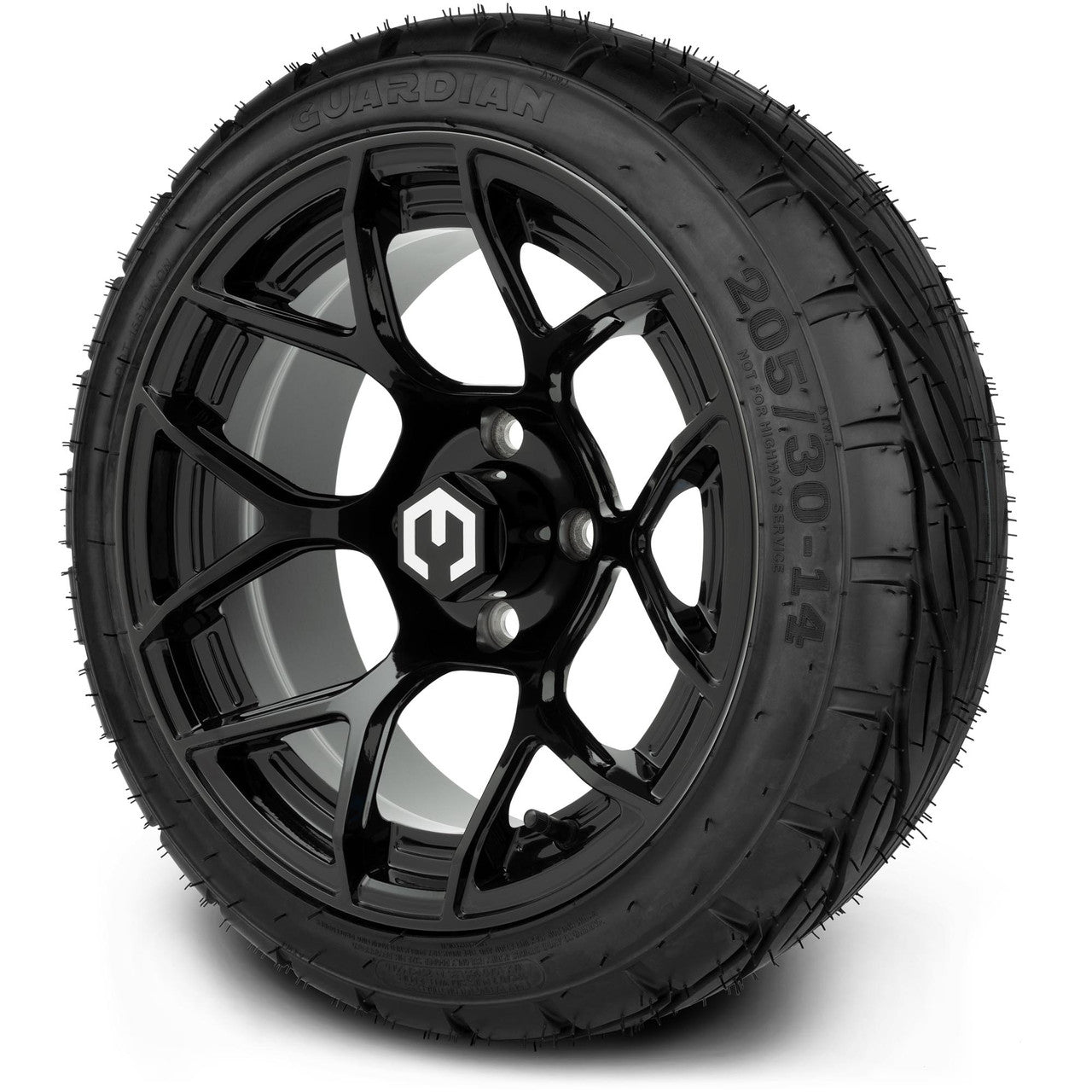 MODZ® 14" Renegade Glossy Black - Low Profile Tires and Wheels Combo