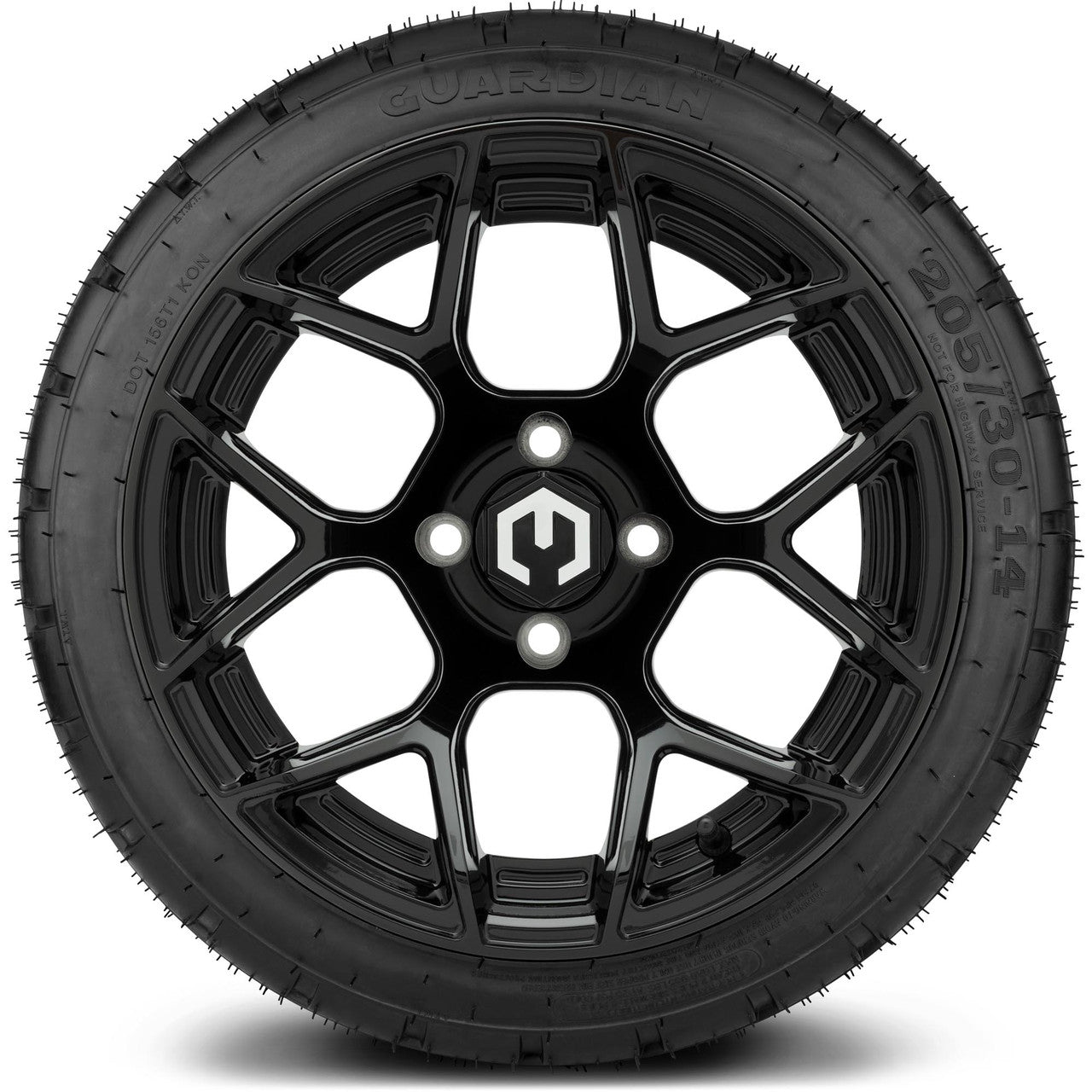 MODZ® 14" Renegade Glossy Black - Low Profile Tires and Wheels Combo