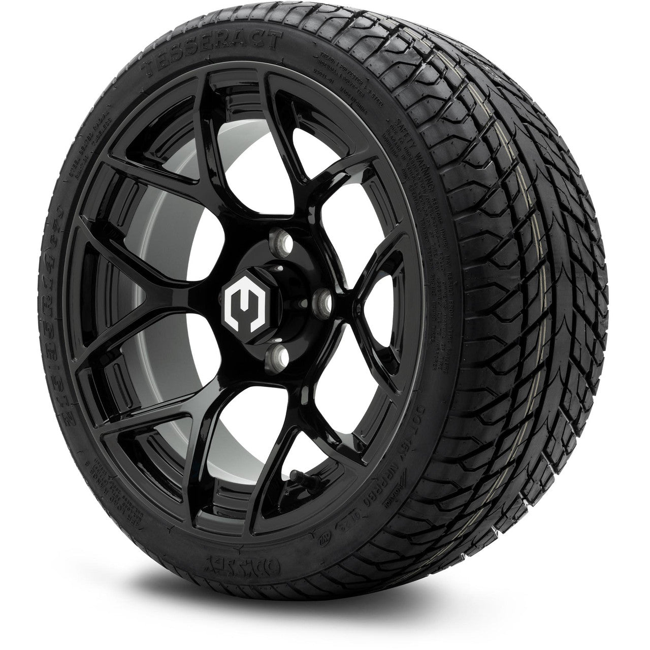 MODZ® 14" Renegade Glossy Black - Low Profile Tires and Wheels Combo