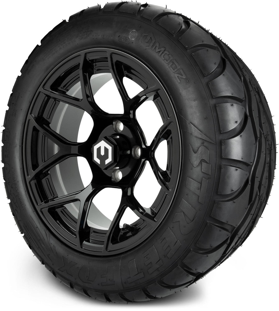 MODZ® 14" Renegade Glossy Black - Low Profile Tires and Wheels Combo