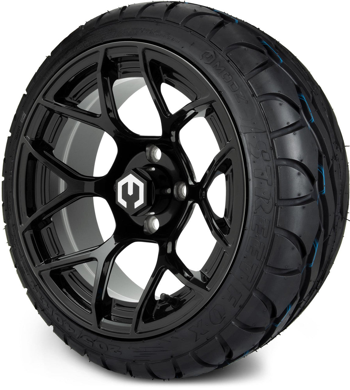 MODZ® 14" Renegade Glossy Black - Low Profile Tires and Wheels Combo