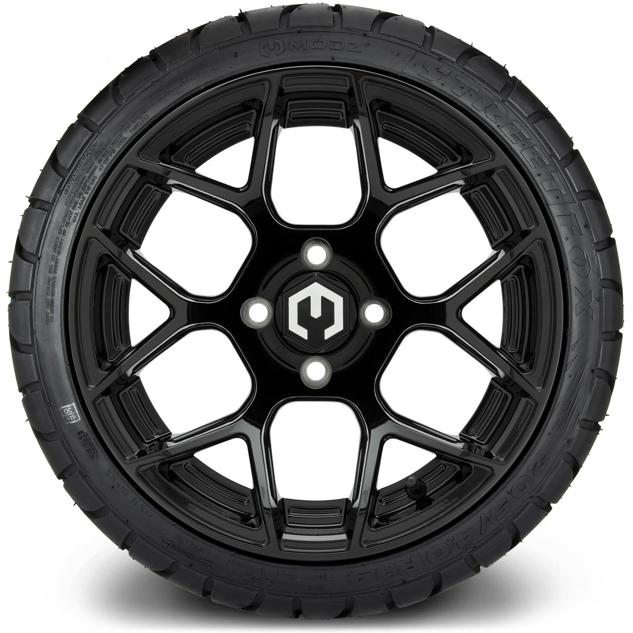 MODZ® 14" Renegade Glossy Black - Low Profile Tires and Wheels Combo