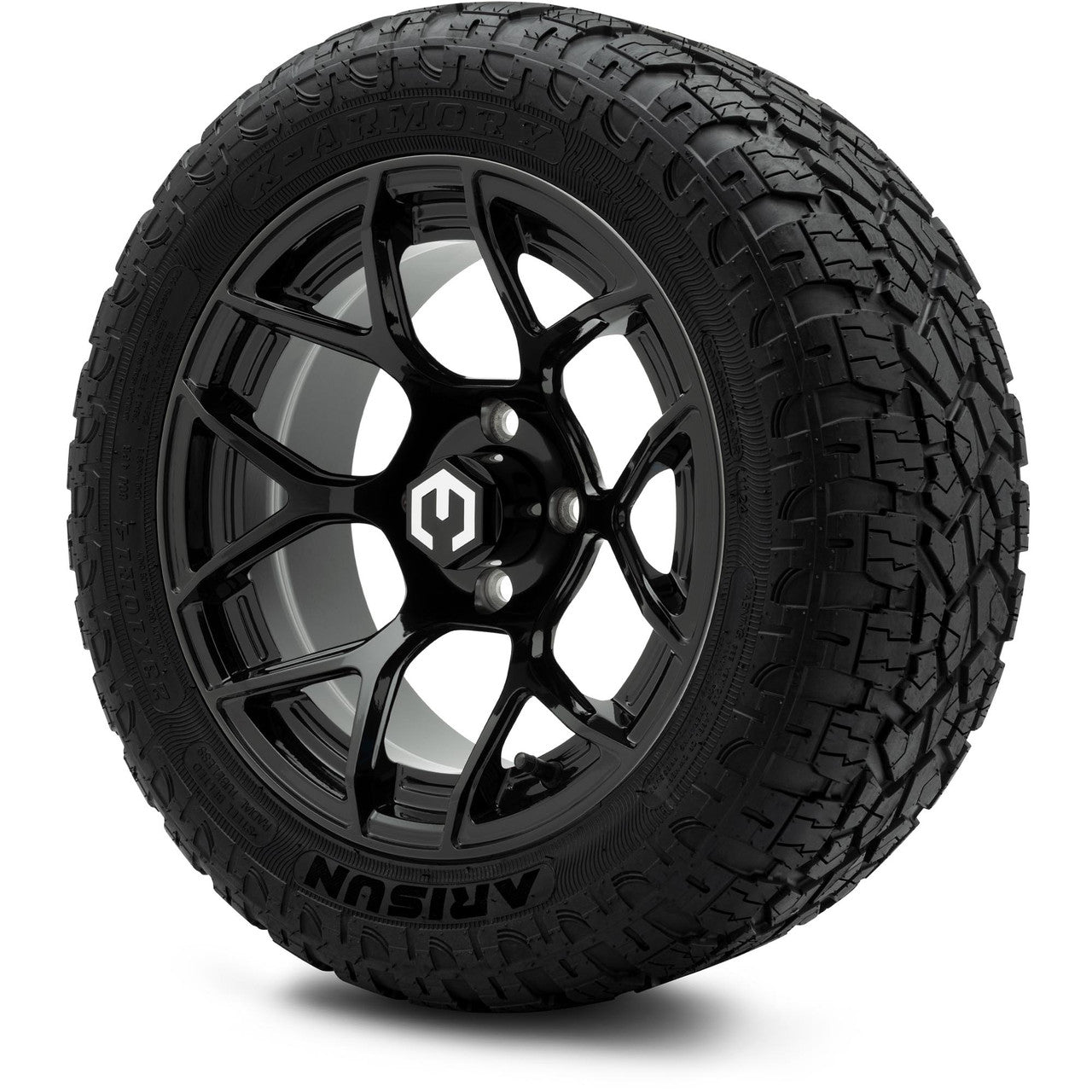 MODZ® 14" Renegade Glossy Black - Lifted Tires and Wheels Combo