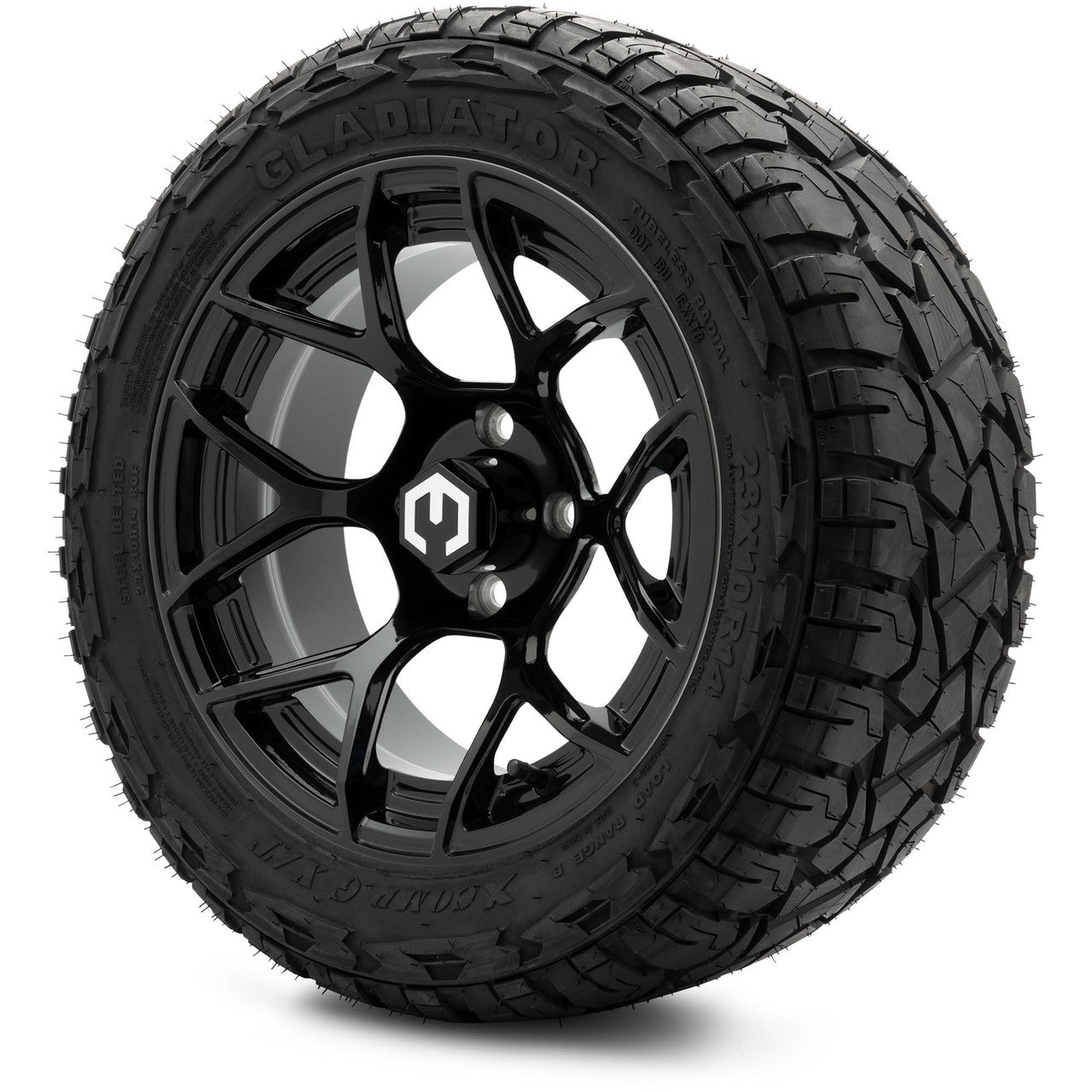 MODZ® 14" Renegade Glossy Black - Lifted Tires and Wheels Combo