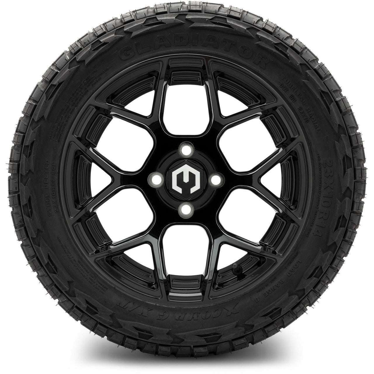MODZ® 14" Renegade Glossy Black - Lifted Tires and Wheels Combo