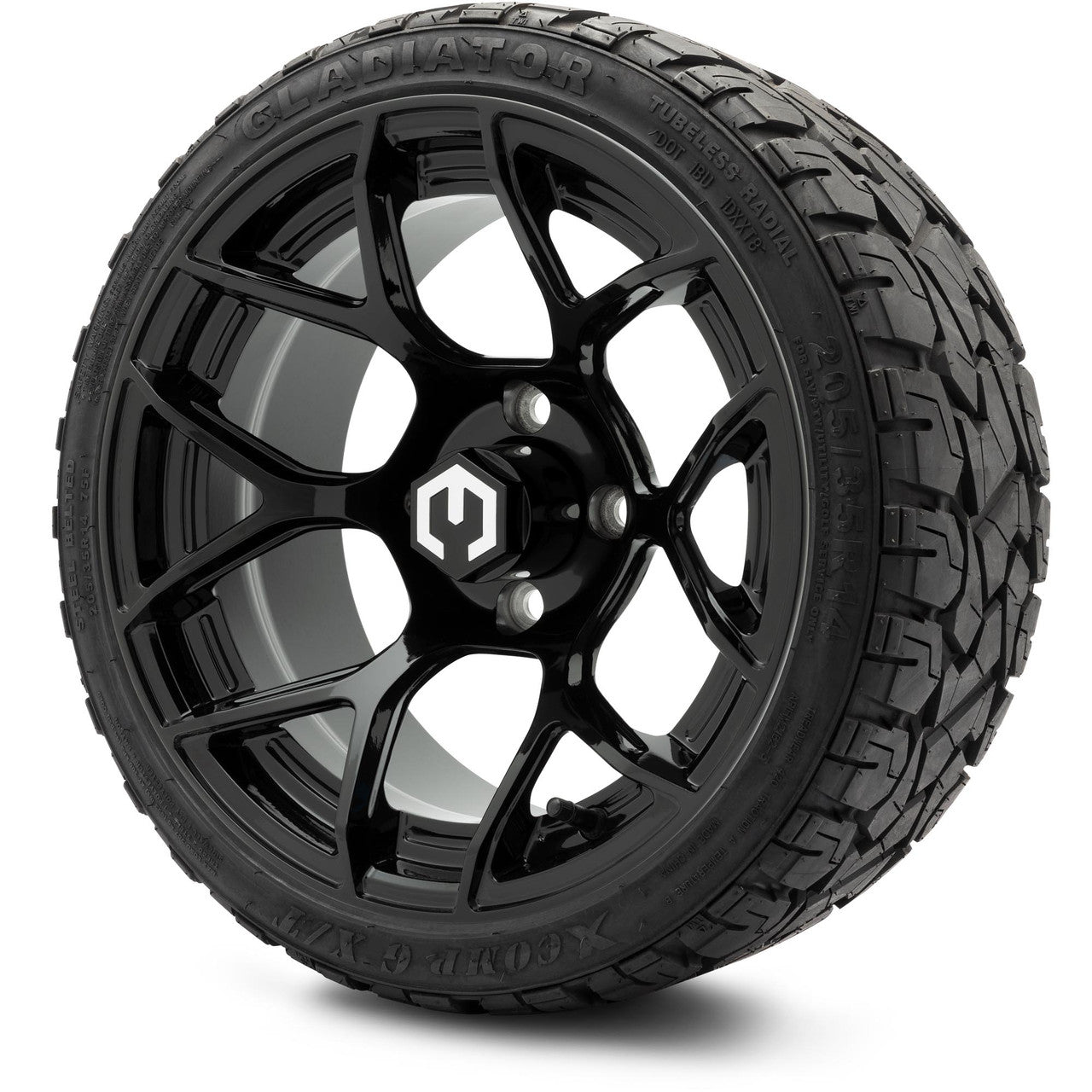 MODZ® 14" Renegade Glossy Black - Lifted Tires and Wheels Combo